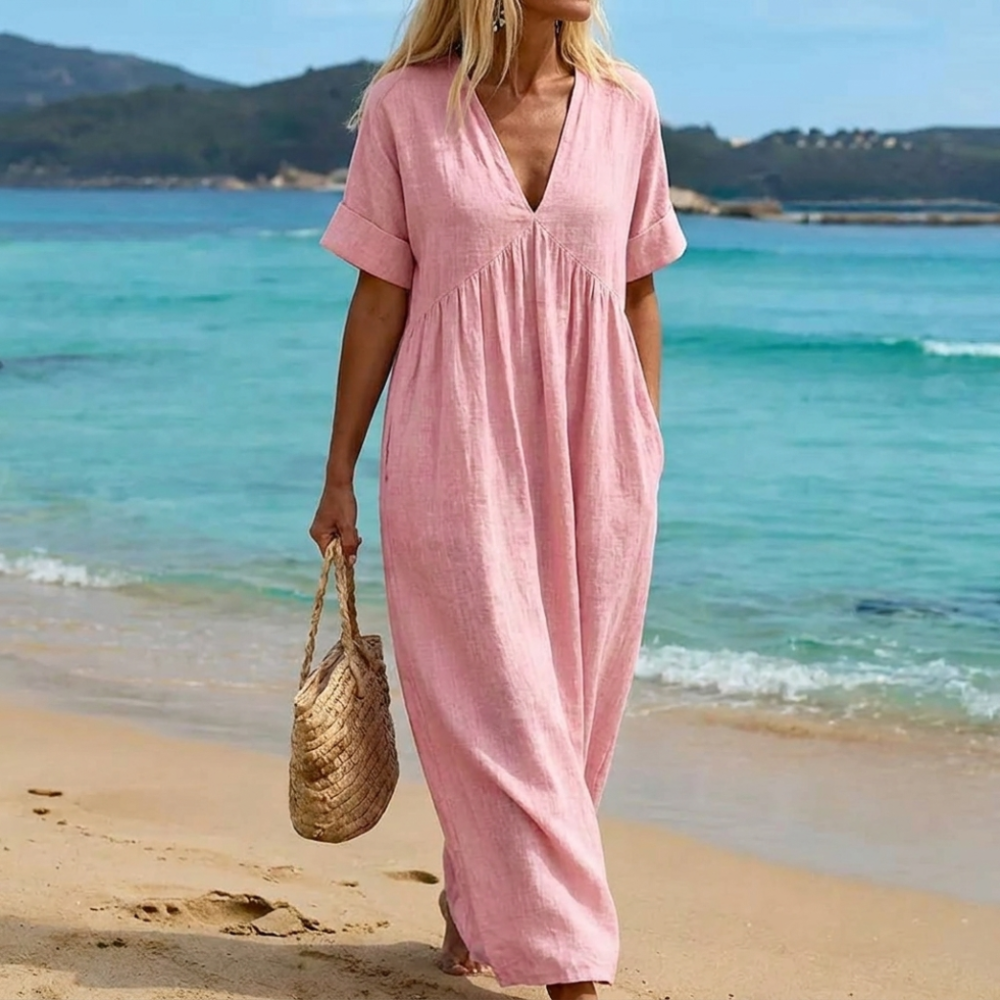 softest sand maxi dress pink Paige The Zandie Maxi Dress Dresses – The Fox holidays dresses for women Size:M(36–38)