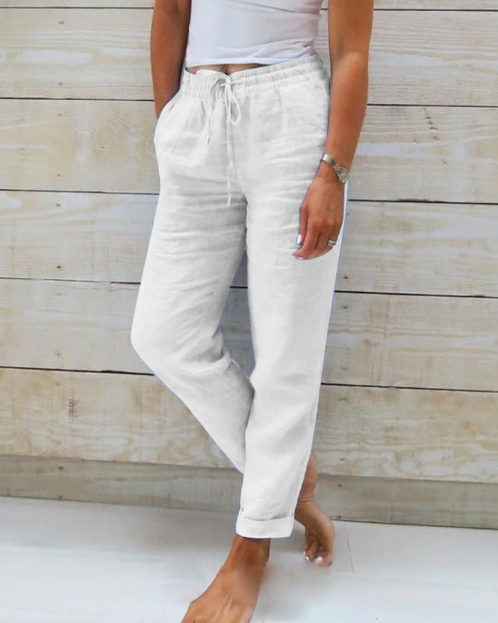 Lorinne - Stretch Linen Trousers