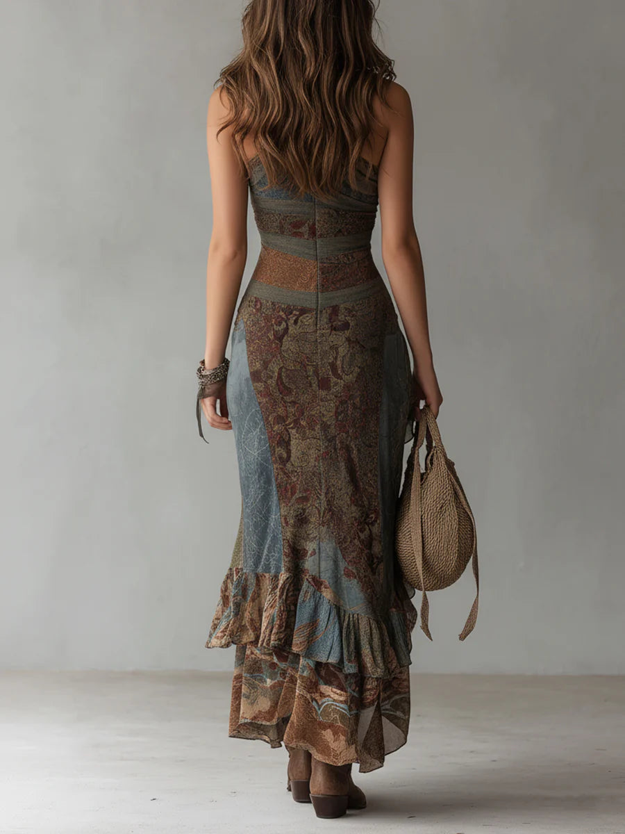 Deryn - One Shoulder Printed Maxi Dress