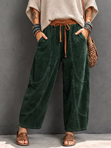 Basma - Relaxed Drawstring Corduroy Trousers