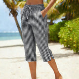 Eliska - Checked Cropped Casual Trousers
