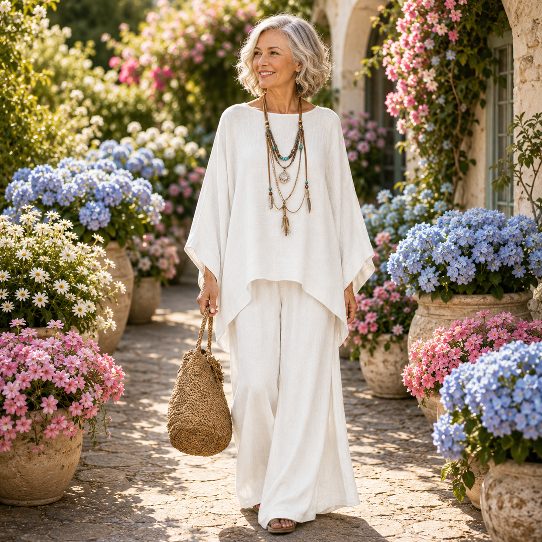 Annisette - Soft-Touch Wide-Leg Two-Piece Set