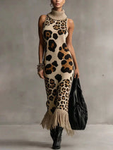 Orla - Textured Leopard Maxi Dress