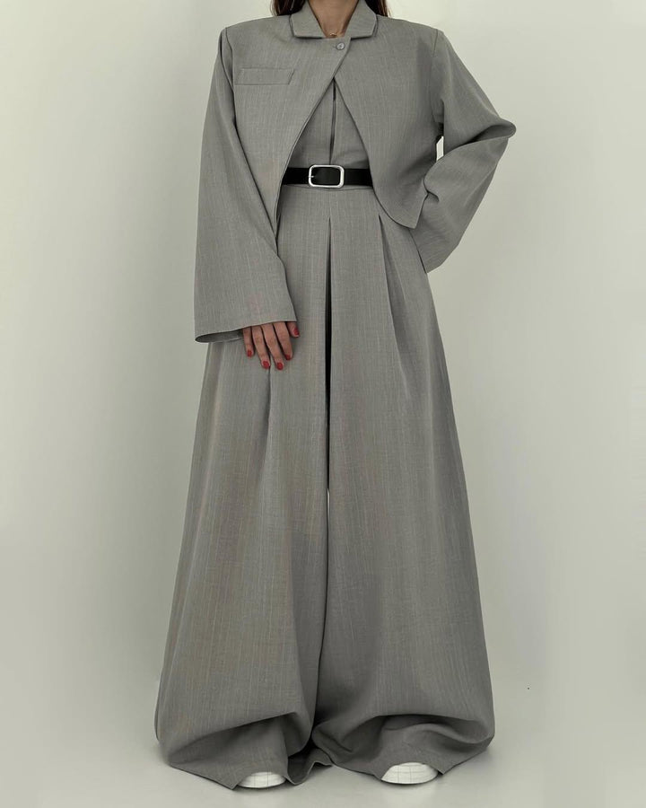 Lorayae - Soft-Touch Wide-Leg Jumpsuit & Jacket Set