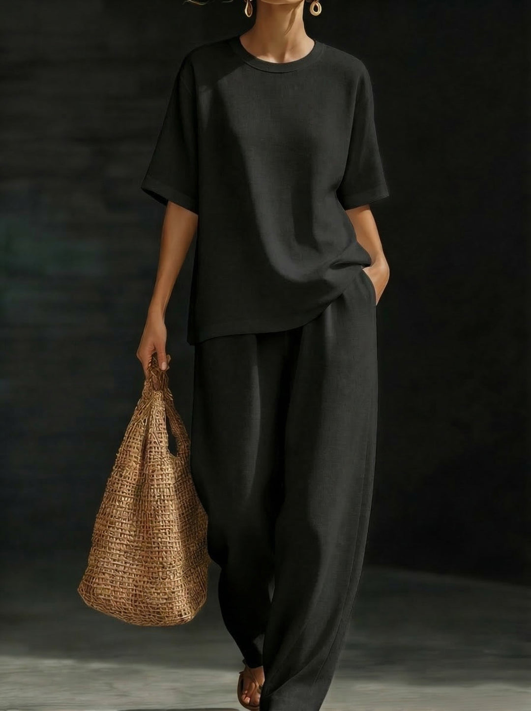 Annika - Relaxed Top and Wide Leg Trousers Set
