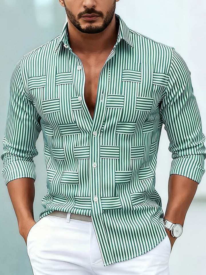 Bexhill - Vintage-Wash Long Sleeve Striped Shirt