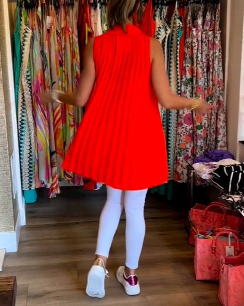 Taisa - Soft-Touch Ruffled Sleeveless Top