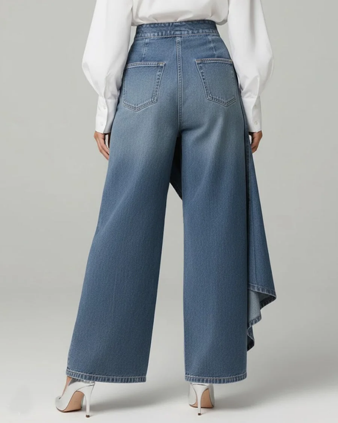 Mevaya - Soft-Touch Wrap-Front Jeans