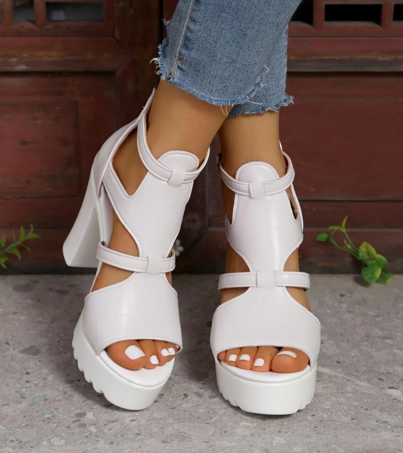 Elestine - Sculpted Gladiator Platform Sandals