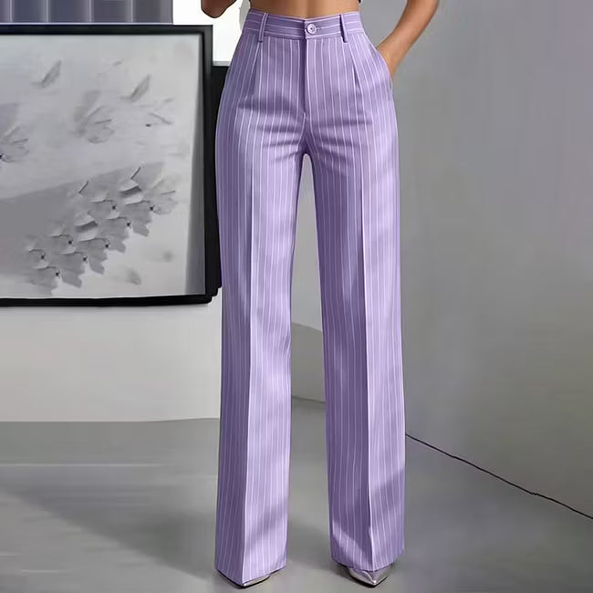 Blyss - Elegant Pinstripe Wide Leg Trousers