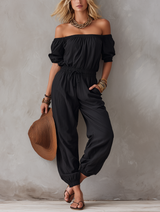Neralia - Lightweight Off-Shoulder Jumpsuit