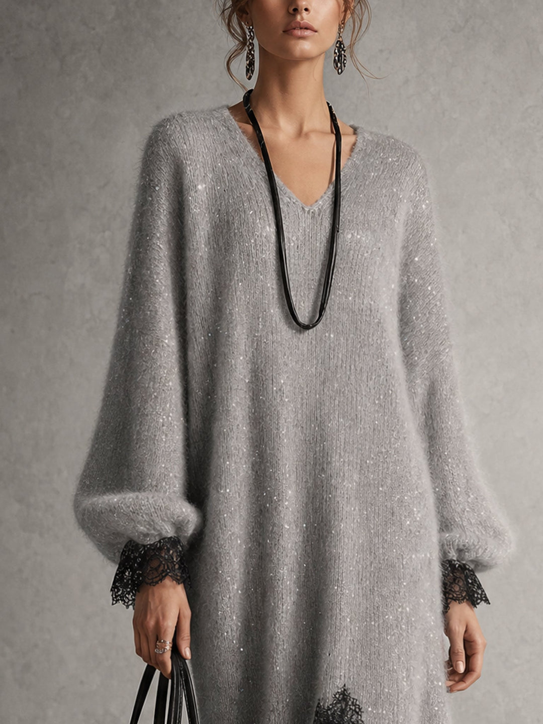 Jiska - Lace-Hem Midi Dress