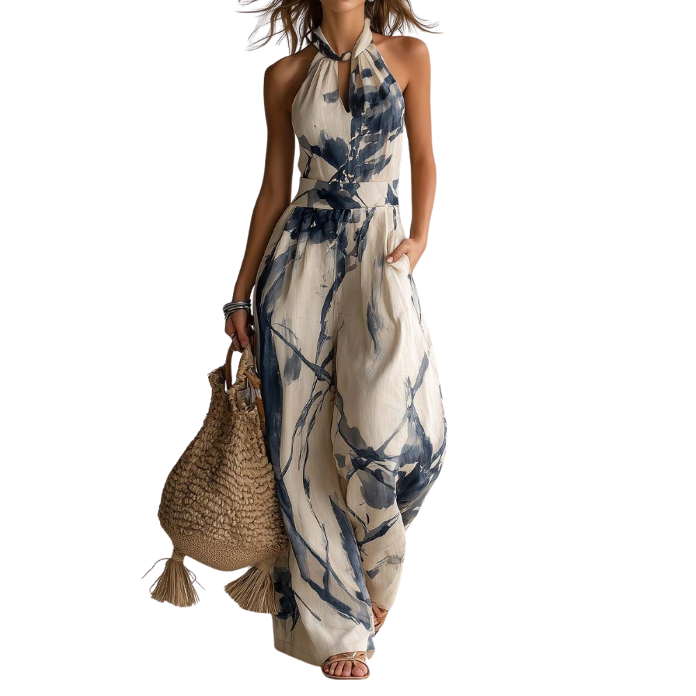 Elodiea - Lightweight Ink-Effect Jumpsuit