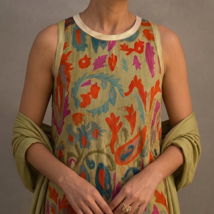 Lilith - Printed Midi Dress and Long Cardigan Set