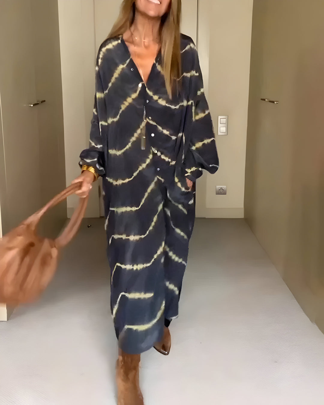 Aviyra - Soft-Touch Striped Boho Maxi Dress