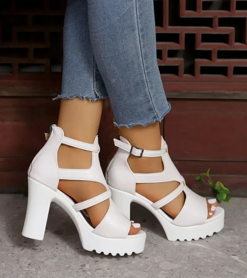 Elestine - Sculpted Gladiator Platform Sandals