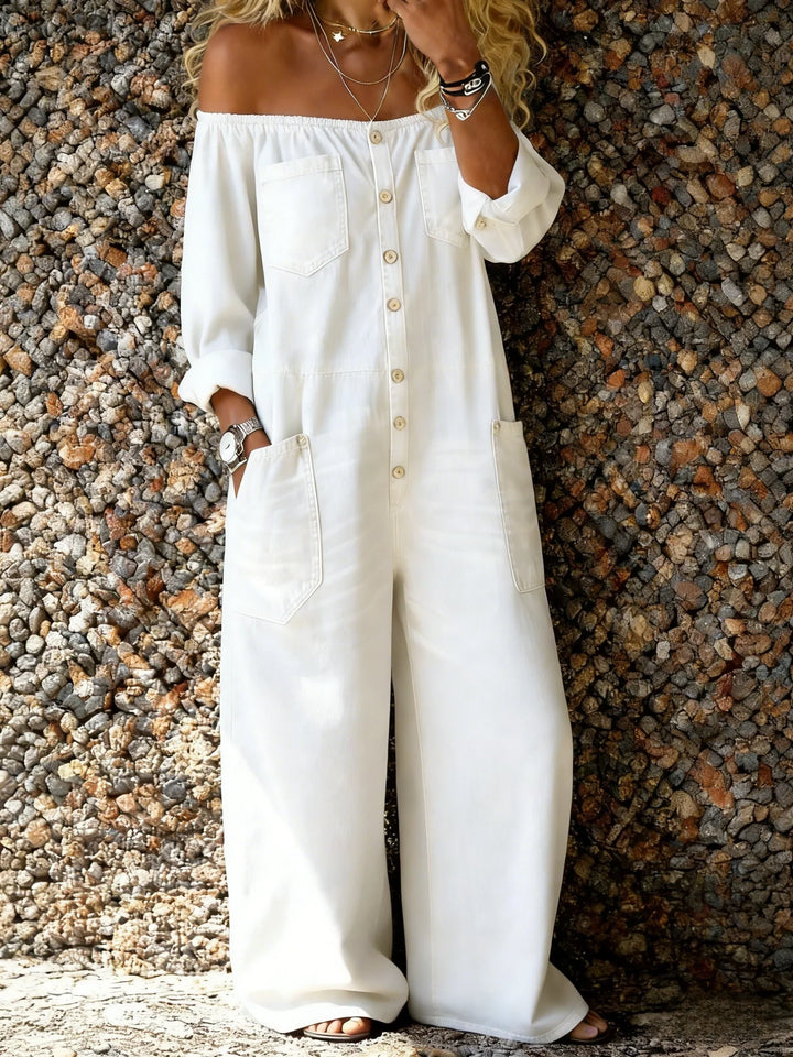 Verity - Soft-Touch Off-Shoulder Jumpsuit