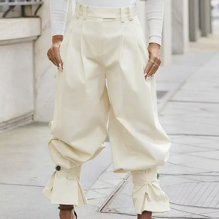 Dianella - High Waist Ruffle Cuff Pants