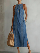 Lilias - Soft-Touch Vintage-Accented Dress