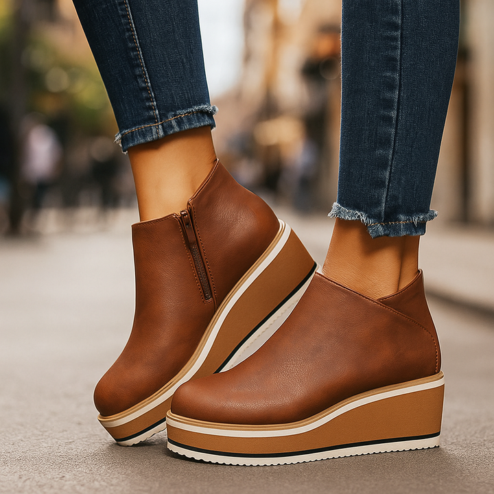 Clotilde - Soft-Touch Wedge Ankle Boots