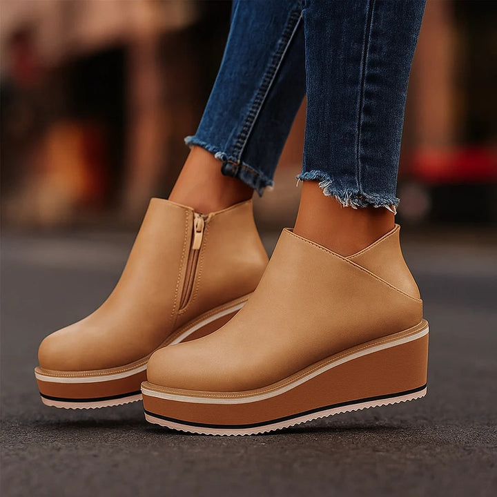 Clotilde - Soft-Touch Wedge Ankle Boots