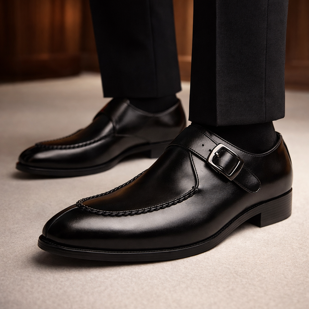 Isaias - Polished Buckled Dress Shoes