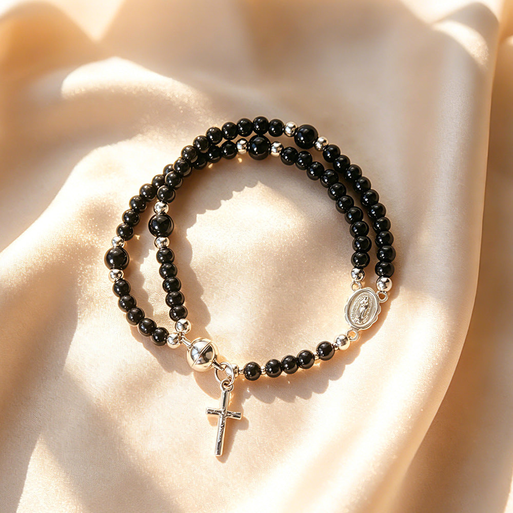 Farah - Beaded Cross Bracelet
