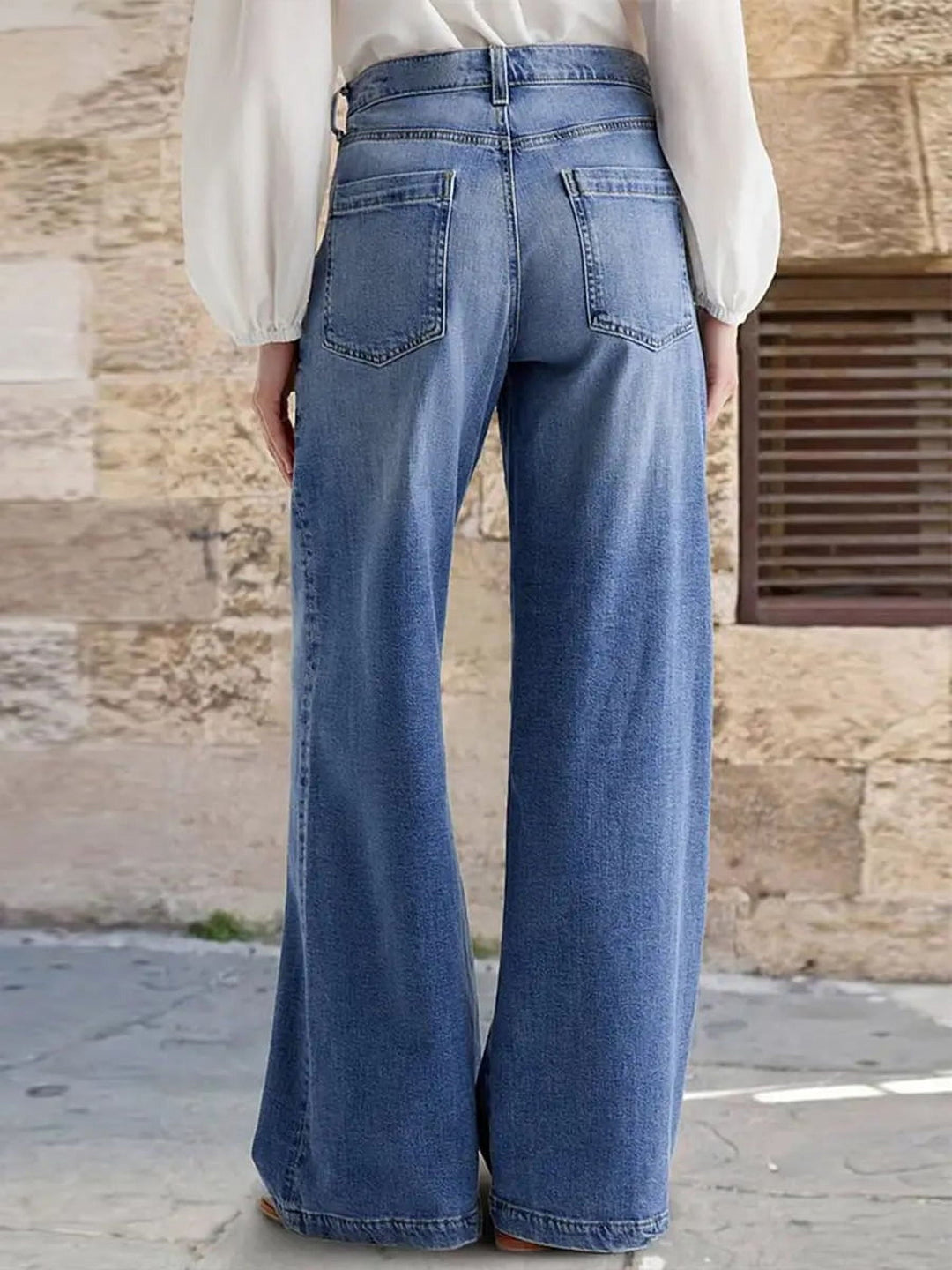 Liorra - Vintage-Wash Wide-Leg Jeans