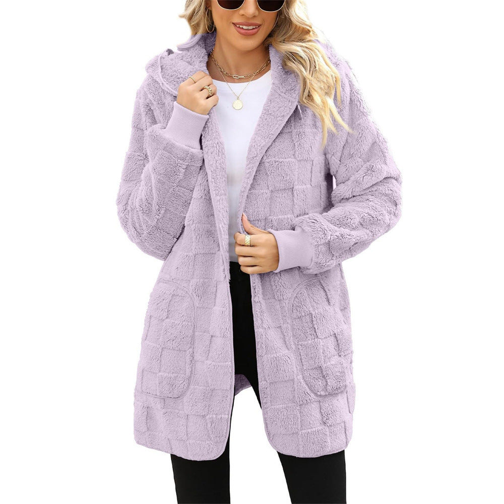 Zinnabelle - Plush Textured Hooded Cardigan