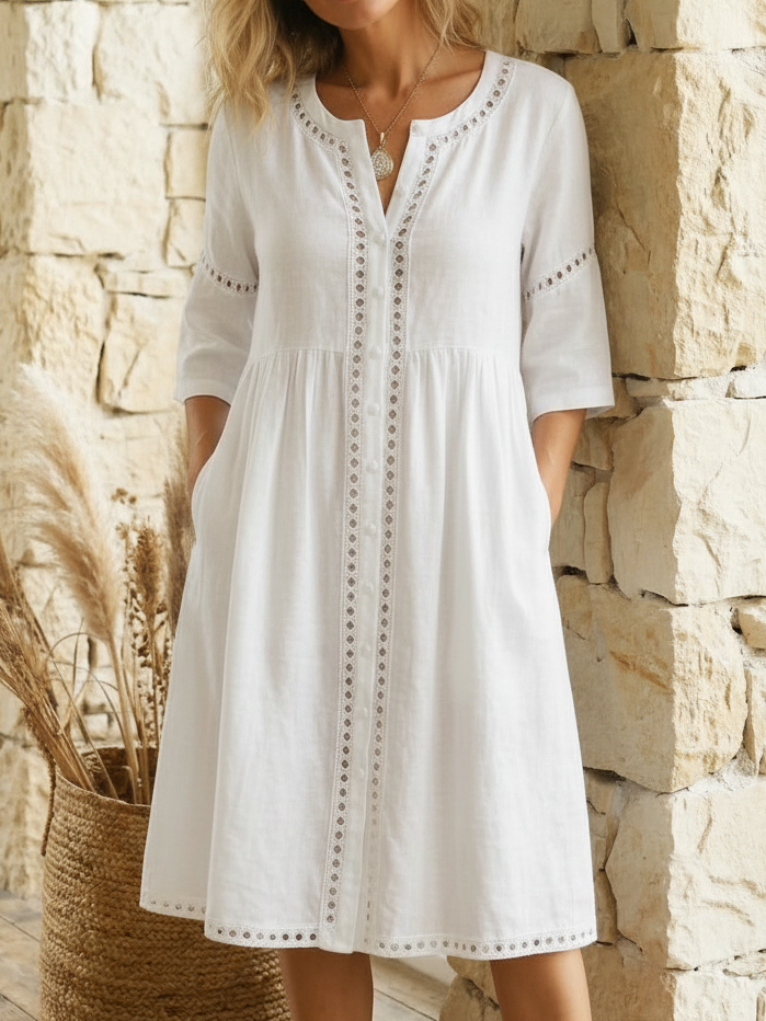 Harlow - Premium Linen Midi Dress