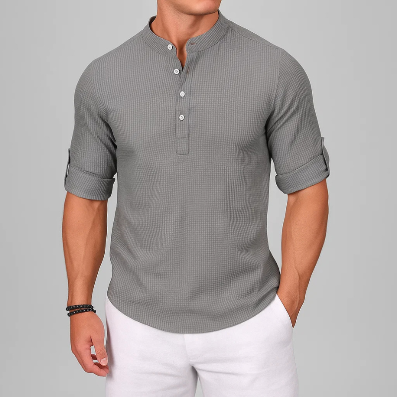 Isandro - Textured Button-Up Shirt