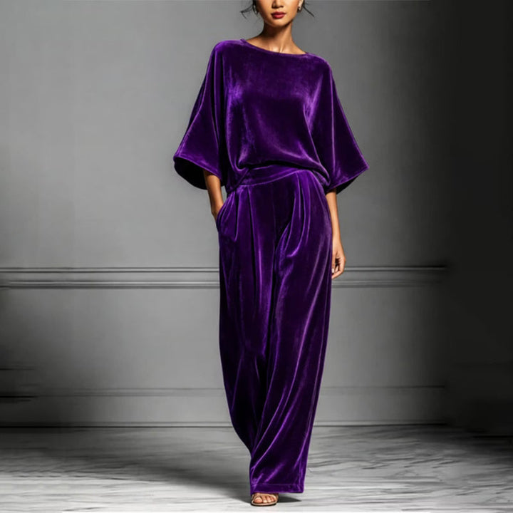 Ainhoa - Elegant Velvet Wide Leg Jumpsuit