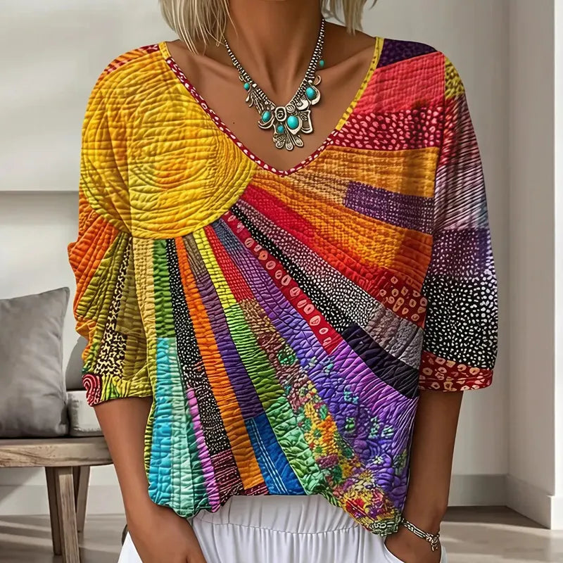 Genevielle - Textured Boho Blouse