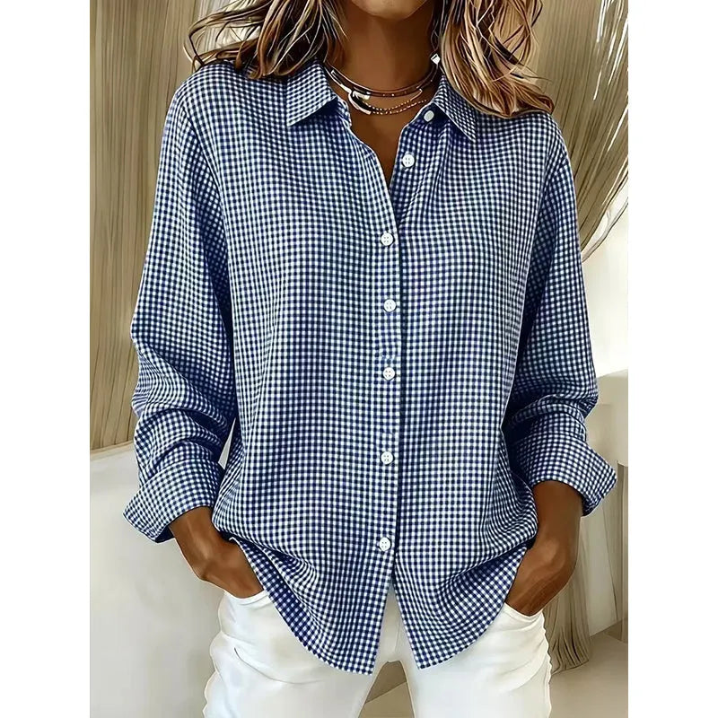 Illyssia - Classic Gingham Button Blouse
