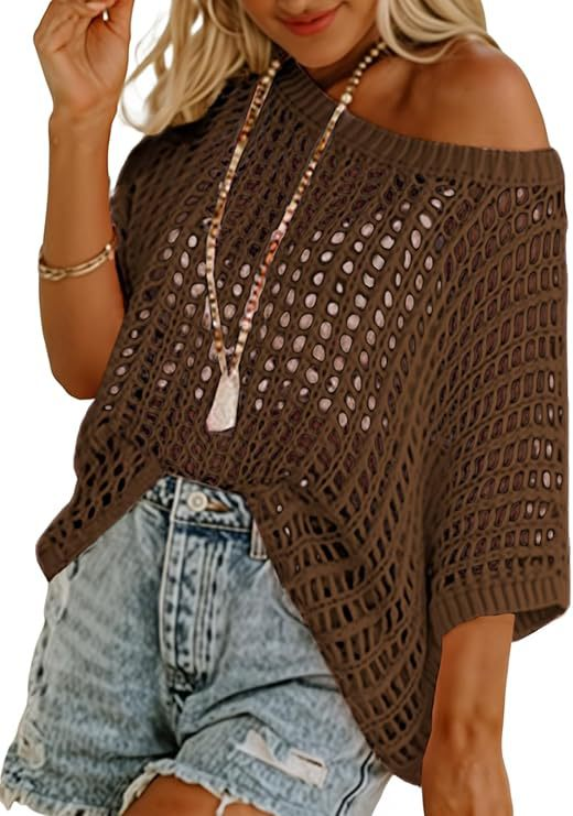 Hallie - Airy Openwork Knit Top