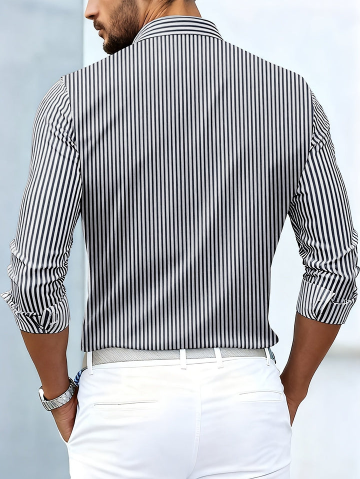 Bexhill - Vintage-Wash Long Sleeve Striped Shirt
