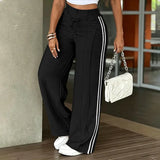 Valerique - Sporty Side Stripe Wide Leg Trousers