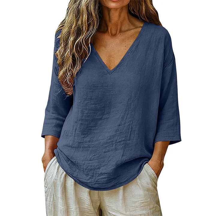 Rhianna - Elegant V-Neck Blouse