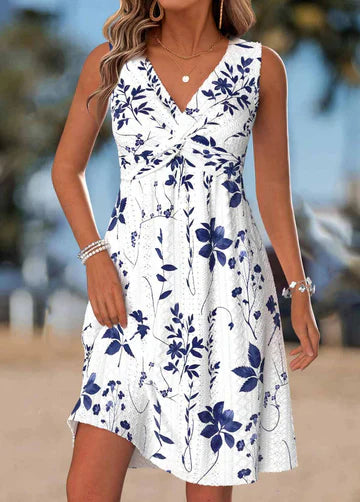 Tilly - Floral Twist Front A Line Dress