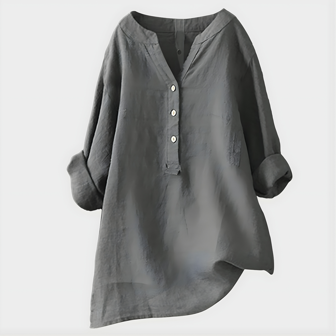 Fenella - Button Front Tunic Blouse