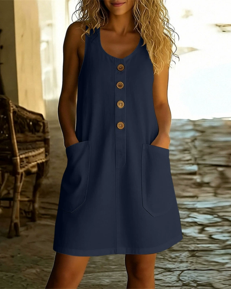 Katelin - Breezy Button-Front Summer Dress