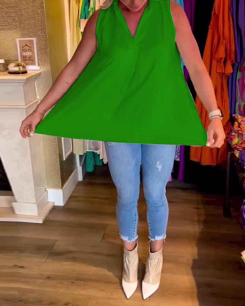 Taisa - Soft-Touch Ruffled Sleeveless Top