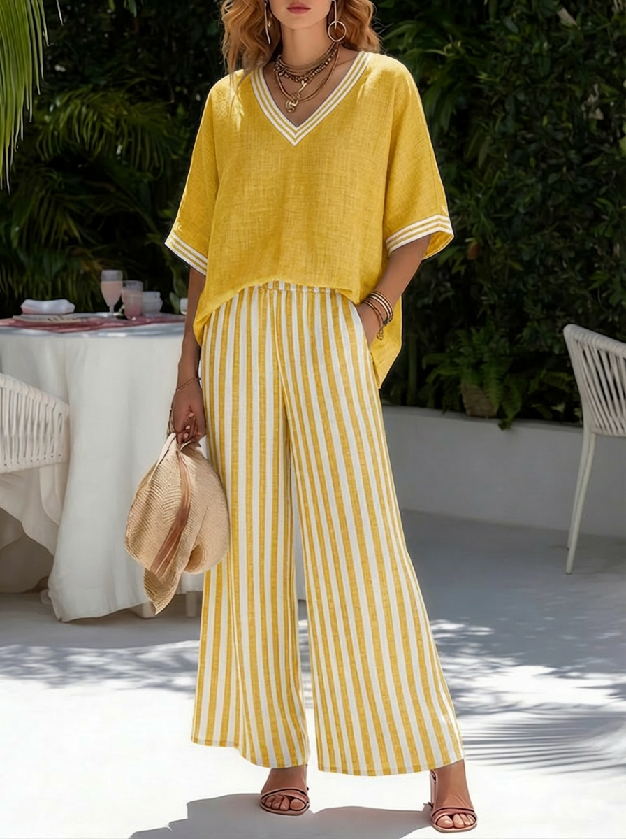 Ursuline - Breathable Linen-Blend Two-Piece Set