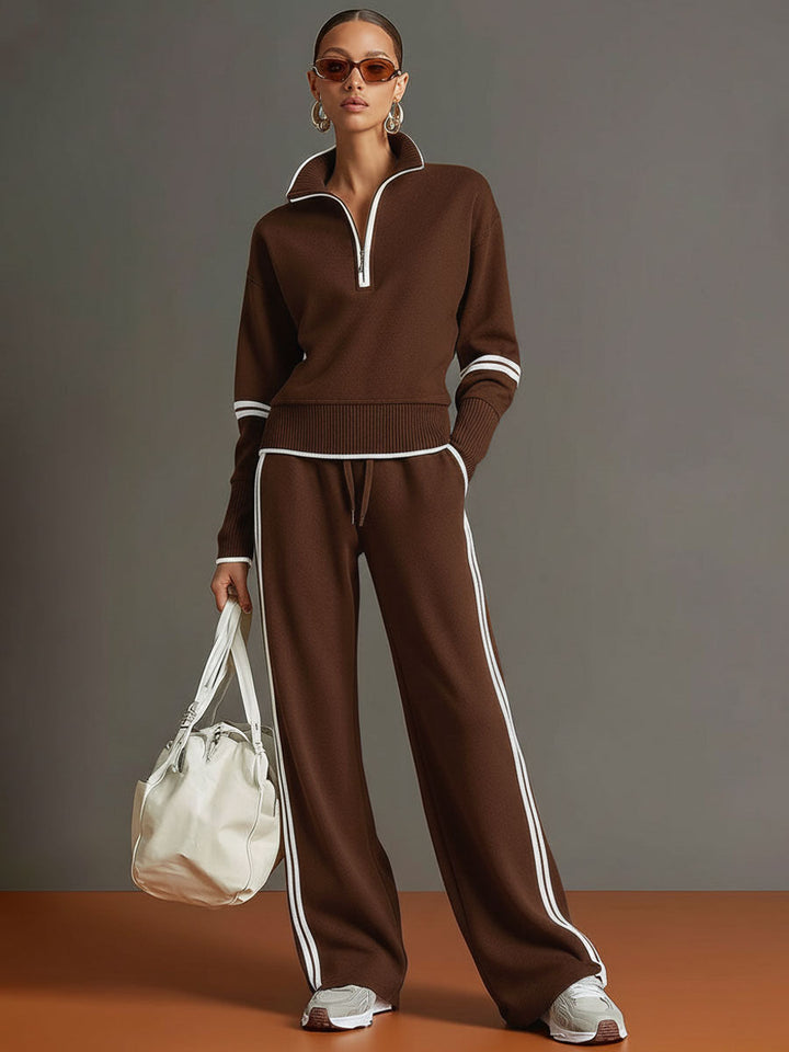 Ovia - Soft-Touch Wide-Leg Two-Piece Set