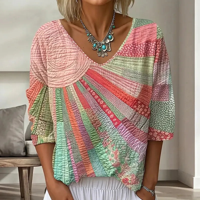 Genevielle - Textured Boho Blouse