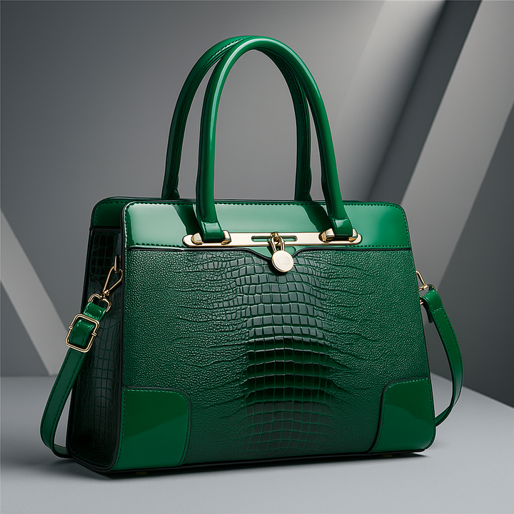 Aeryn - Structured Croc-Effect Handbag