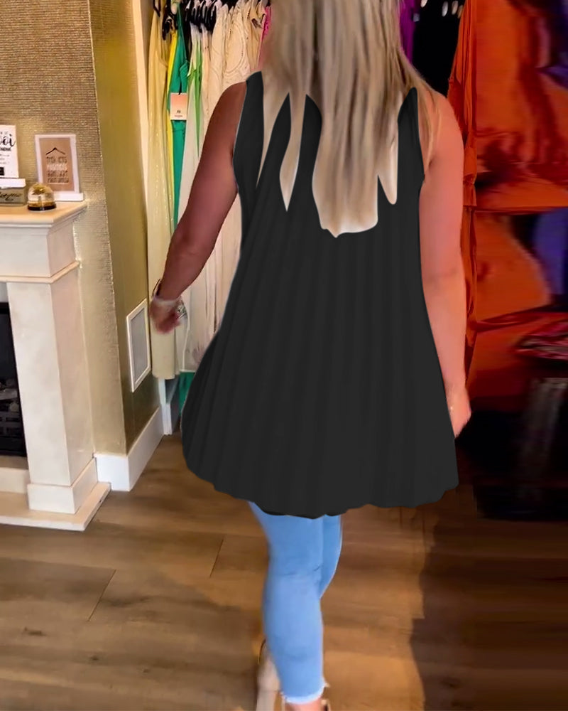 Taisa - Soft-Touch Ruffled Sleeveless Top