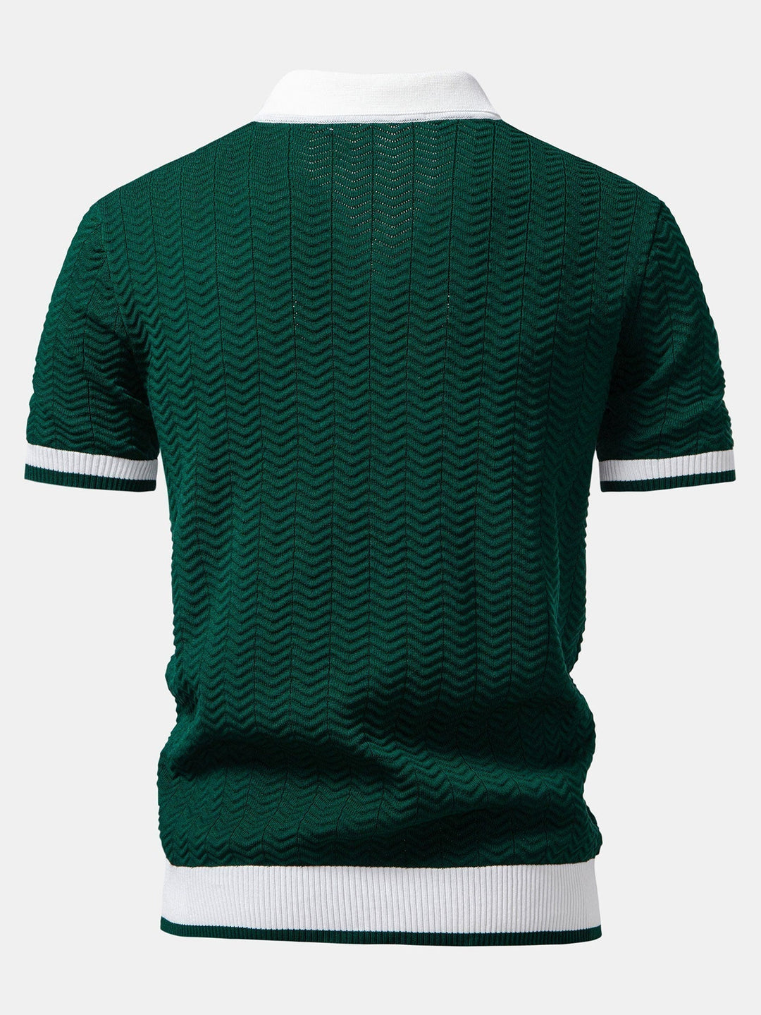 Arleno - Textured V-Neck Knit Polo