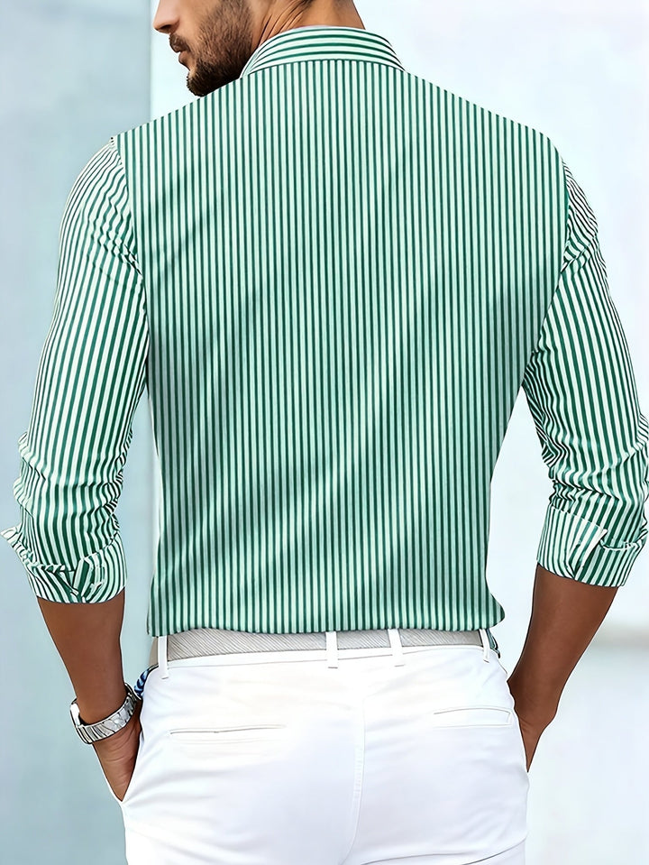 Bexhill - Vintage-Wash Long Sleeve Striped Shirt