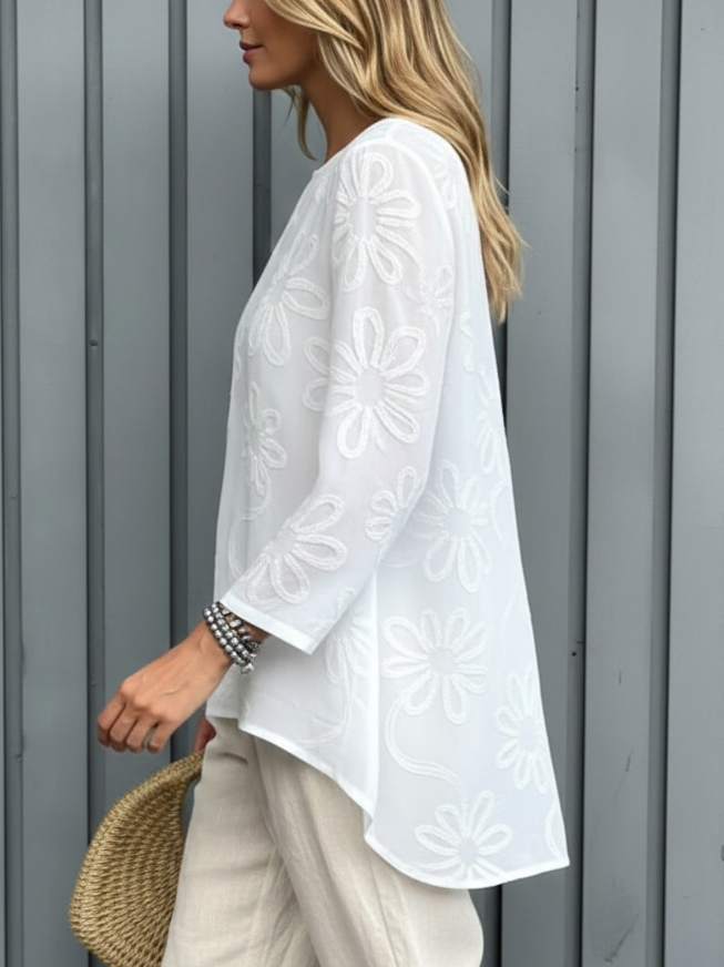 Kevara - Soft-Touch Long-Sleeve Blouse